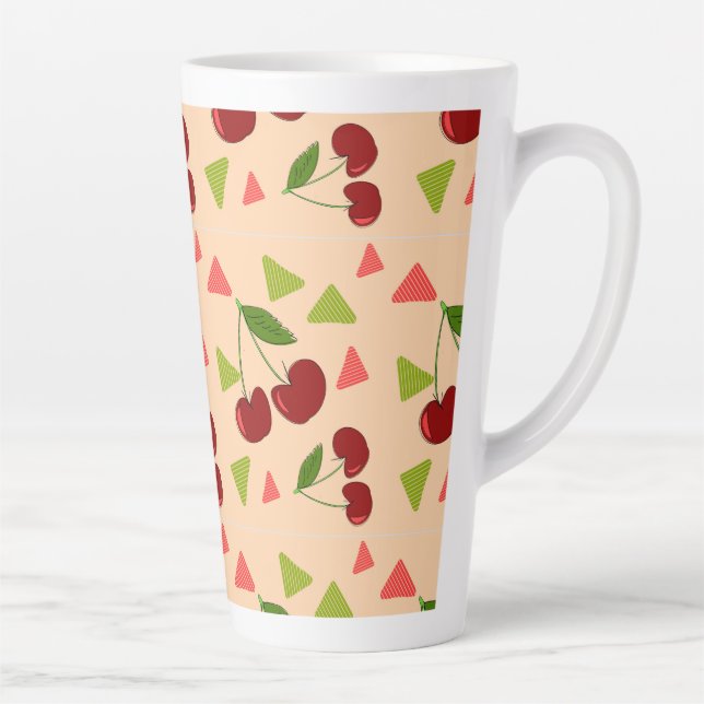 Taza De Café Latte patrón de cereza dulce (Derecha)