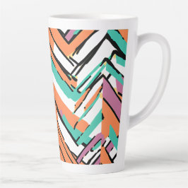 Taza De Café Latte Patrón de cheurón de arenisca de color negrita