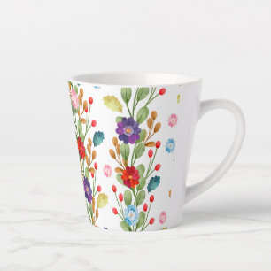 Taza De Café Latte Patrón de color de las flores de agua-67488