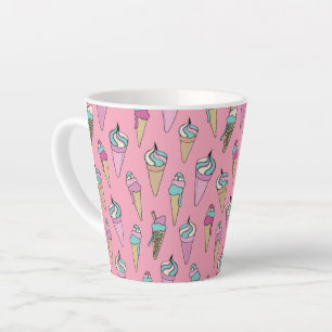 Taza De Café Latte Patrón de cono de helado