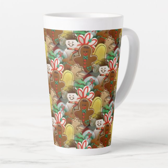Taza De Café Latte Patrón de cookies de navidades (Ángulo derecho)