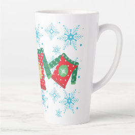 Taza De Café Latte Patrón de copos de nieve de suéter feo