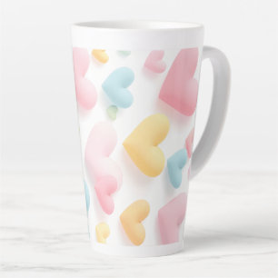 Taza De Café Latte Patrón de corazón de Pastel