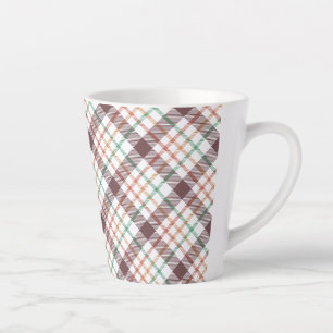 Taza De Café Latte Patrón de Cuadro Clásico