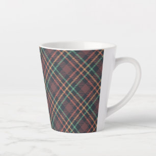 Taza De Café Latte Patrón de Cuadro Clásico