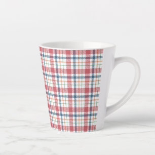 Taza De Café Latte Patrón de Cuadro Clásico