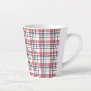 Taza De Café Latte Patrón de Cuadro Clásico
