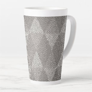 Taza De Café Latte Patrón de diamante de plata de vidrio emplomado
