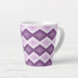 Taza De Café Latte Patrón de diamante púrpura