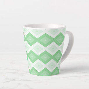 Taza De Café Latte patrón de diamante verde manzana
