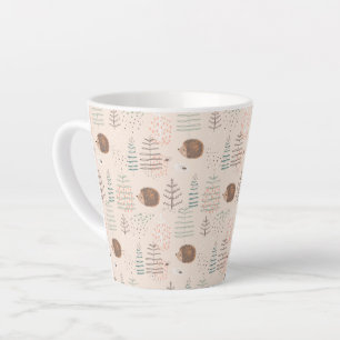 Taza De Café Latte Patrón de edgehog de Cuadros Woodland