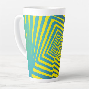 Taza De Café Latte Patrón de estilo de jungla de color verde claro am