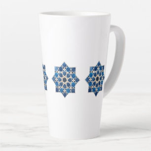 Taza De Café Latte Patrón de estrella geométrica islámica marroquí ac