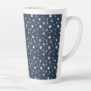 Taza De Café Latte Patrón de estrellas y luna
