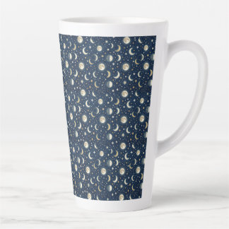 Taza De Café Latte Patrón de estrellas y luna
