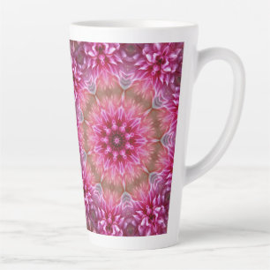 Taza De Café Latte Patrón de Flor Rosa Mandala Geométrico-67545