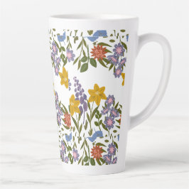Taza De Café Latte Patrón de flores