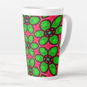 Taza De Café Latte Patrón de flores abstractas
