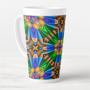 Taza De Café Latte Patrón de flores abstractas únicas