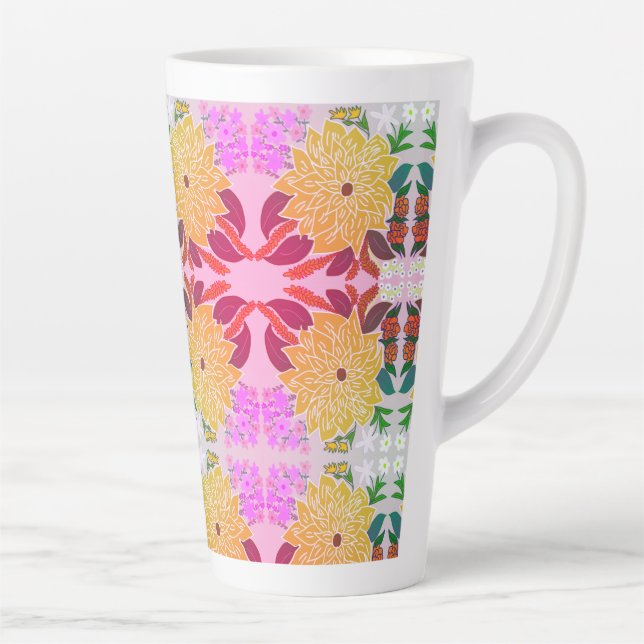 Taza De Café Latte patrón de flores botella de agua de aluminio (Derecha)