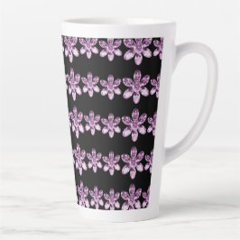 TAZA DE CAFÉ LATTE PATRÓN DE FLORES DE GEMSTONES