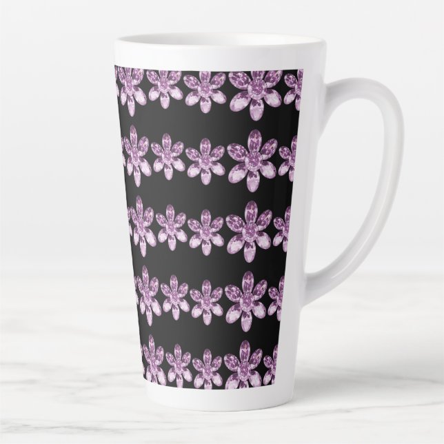 TAZA DE CAFÉ LATTE PATRÓN DE FLORES DE GEMSTONES (Derecha)