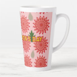 Taza De Café Latte Patrón de flores primaverales personalizadas para 
