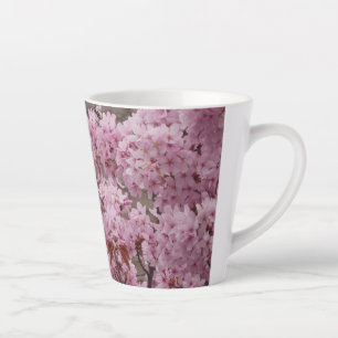 Taza De Café Latte Patrón de flores rosadas de flores latte Mug