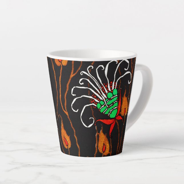 Taza De Café Latte Patrón de flores silvestres (Ángulo derecho)