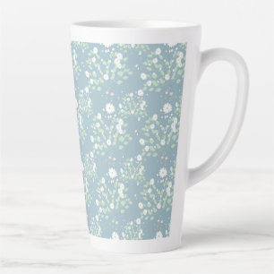 Taza De Café Latte Patrón de flores silvestres