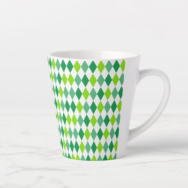 Taza De Café Latte Patrón de forma de diamante de San Patricio-54603 (Derecha)