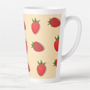 Taza De Café Latte Patrón de fresa para buenas vibraciones en verano 