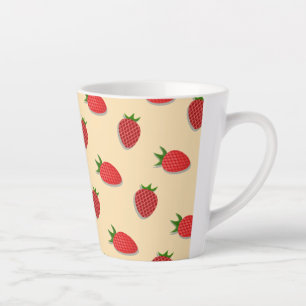 Taza De Café Latte Patrón de fresa para buenas vibraciones en verano