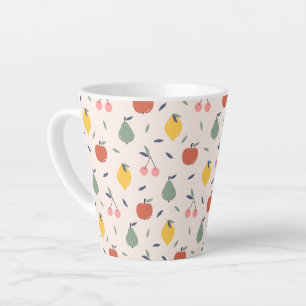 Taza De Café Latte Patrón de frutas de corte