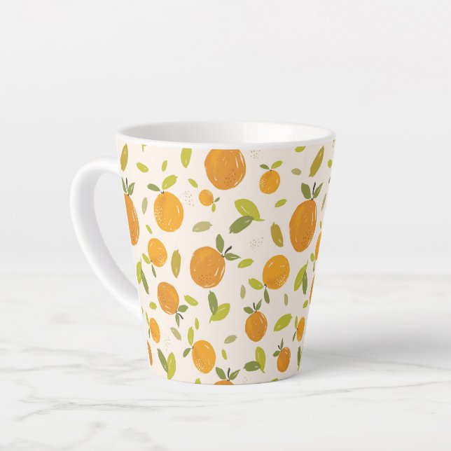 Taza De Café Latte Patrón de frutas de la cuchara (Ángulo izquierdo)