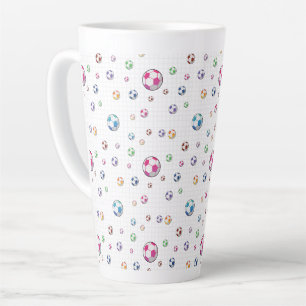 Taza De Café Latte Patrón de fútbol de gol