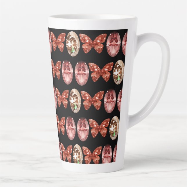 Taza De Café Latte patrón de gemas de formas sofisticadas (Derecha)
