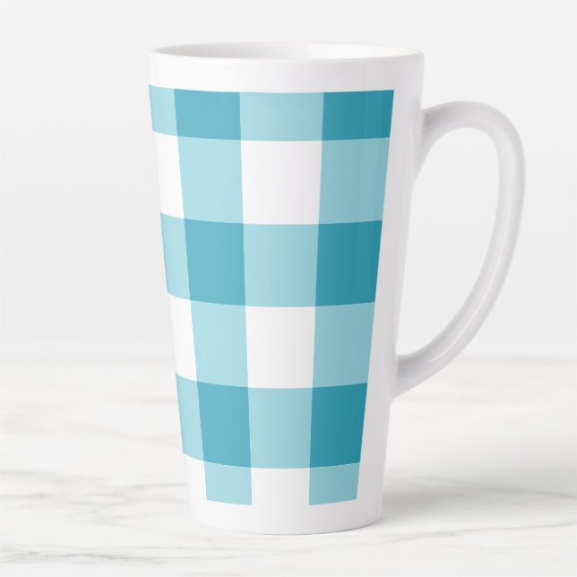 Taza De Café Latte Patrón de Gingham (Derecha)