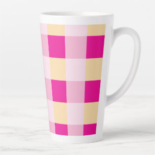 Taza De Café Latte Patrón de Gingham