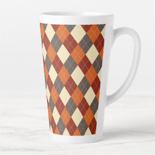 Taza De Café Latte Patrón de Gingham otoño/otoño