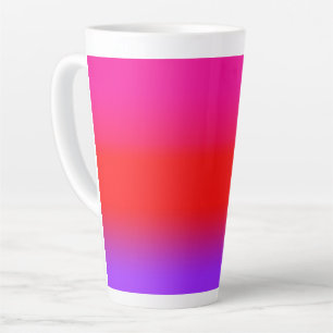 Taza De Café Latte Patrón de gradiente magenta rojo púrpura festivo