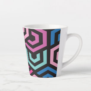 Taza De Café Latte Patrón de hexágono geométrico