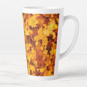 Taza De Café Latte Patrón de hoja de arce-25877