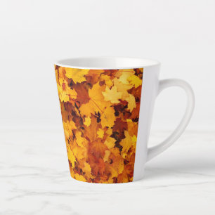 Taza De Café Latte Patrón de hoja de arce-25877