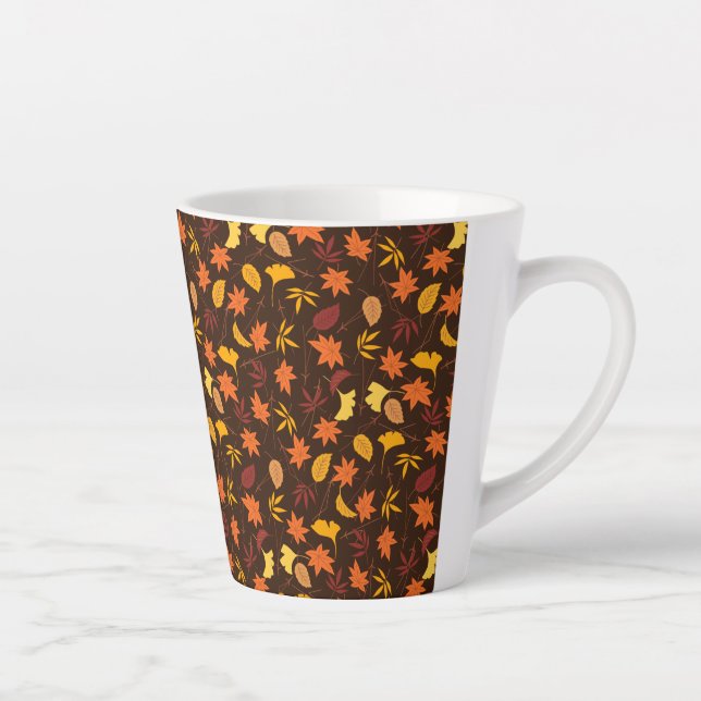 Taza De Café Latte Patrón de hojas de arce-45947 (Derecha)