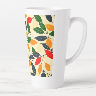 Taza De Café Latte Patrón de hojas de otoño