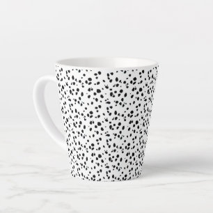 Taza De Café Latte Patrón de Impresión de Manchas de Dálmata Negro y