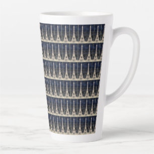Taza De Café Latte Patrón de la Torre Eiffel