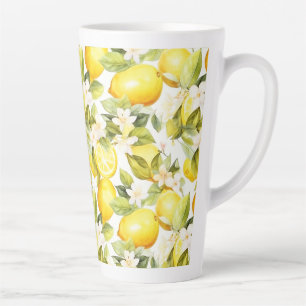 Taza De Café Latte Patrón de limón de la costa de Amalfi