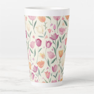 Taza De Café Latte Patrón de luz floral